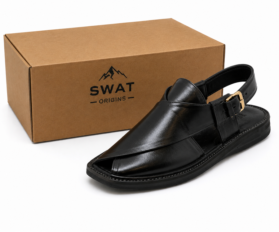 Smart Zalmi Peshawari Chappal – Black | Royal Edition