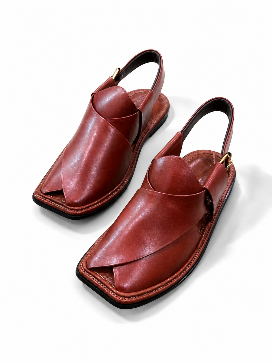 Smart Zalmi Peshawari Chappal – Cognac Brown | Royal Edition 🤎