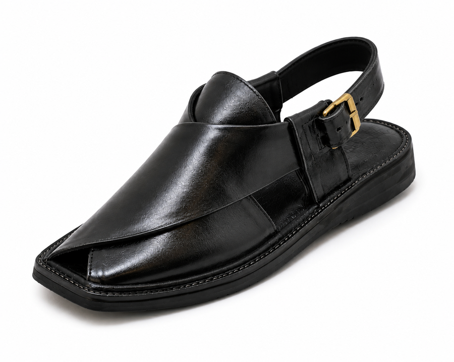Smart Zalmi Peshawari Chappal – Black | Royal Edition