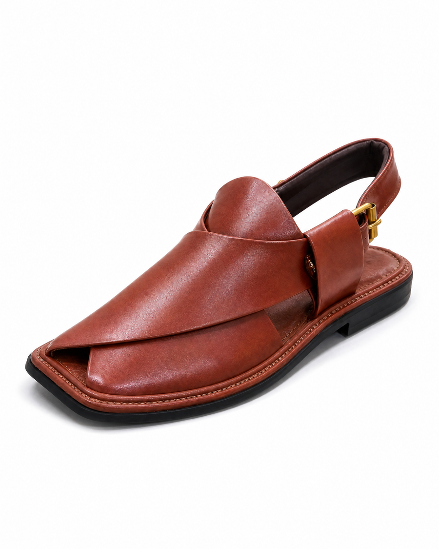 Smart Zalmi Peshawari Chappal – Cognac Brown | Royal Edition 🤎