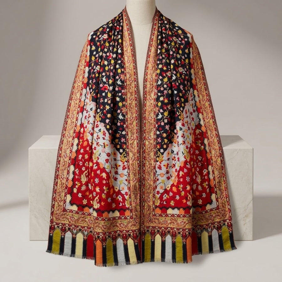 Luxury Kashmiri Kani Weave Jacquard Shawl
