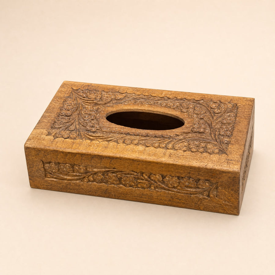 Handcrafted Wooden Tissue Box - View 2