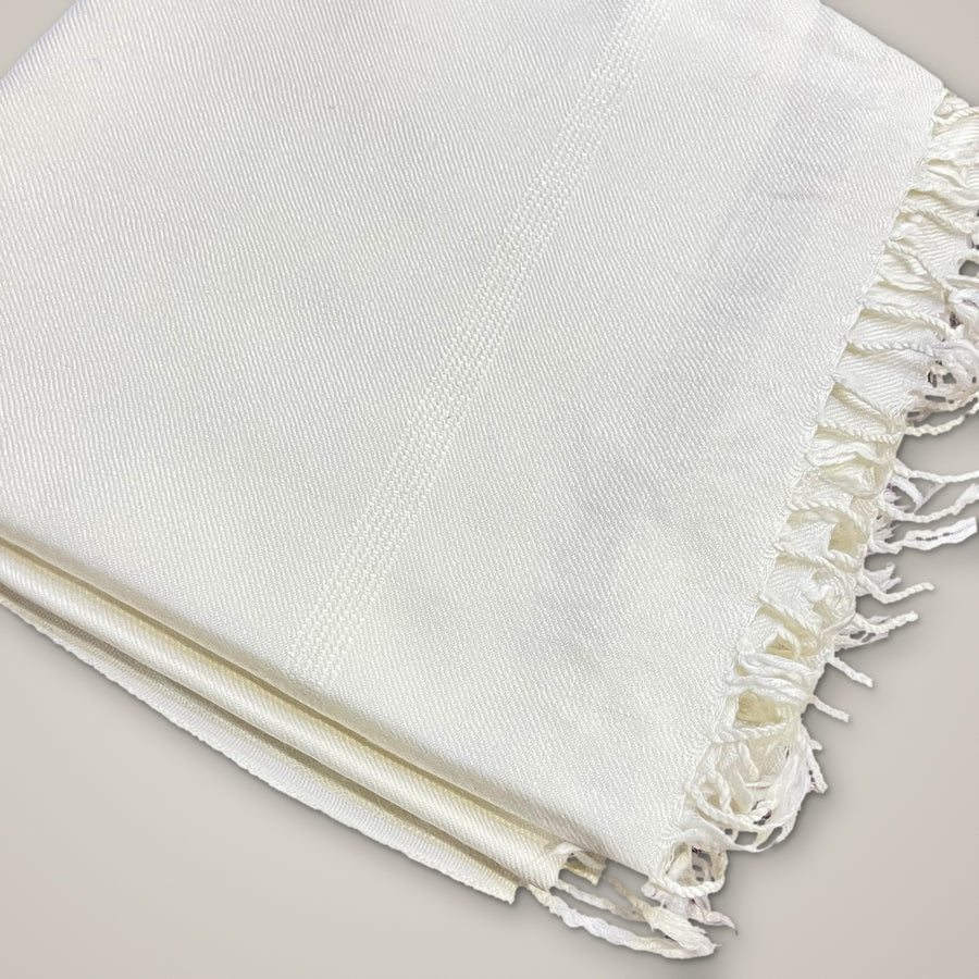SWAT ORIGINS 64 wool plain white men's shawl folded